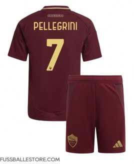 Günstige AS Roma Lorenzo Pellegrini #7 Heimtrikotsatz Kinder 2024-25 Kurzarm (+ Kurze Hosen)